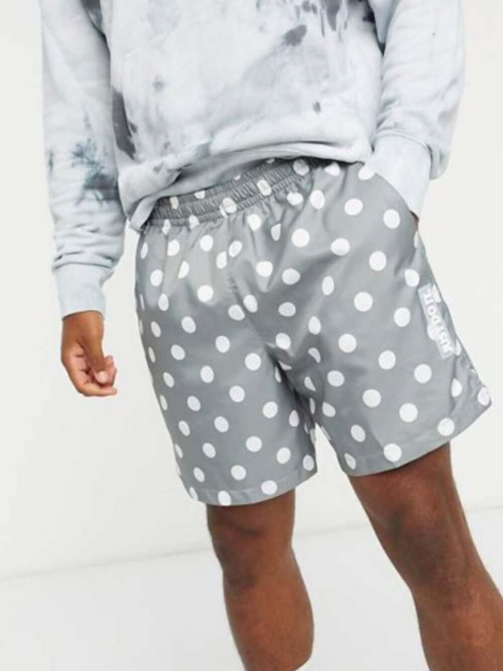 Nike Just Do It polka dot print shorts grey, white men's size M